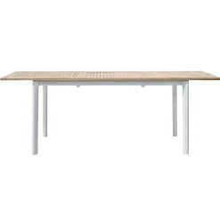Tavolo Allungabile a Farfalla a 210 cm in Alluminio e Piano in Teak - Incanto