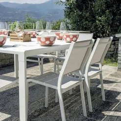 Tavolo Allungabile con Gambe Scorrevoli e Piano a Doghe in Alluminio - Supernova
