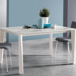 Tavolo Allungabile con Piano in Melaminico e Base in Metallo - Ariel