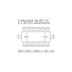 Tavolo Allungabile con Piano in Vetro Made in Italy - Equatore