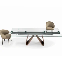 Tavolo Allungabile con Piano in Vetro Made in Italy - Equatore