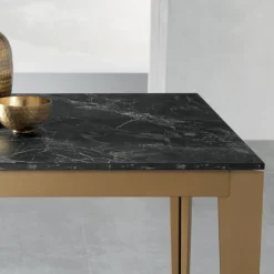 Tavolo Allungabile con Piano in Laminato Effetto Marmo Dark - Anice