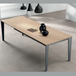 Tavolo Allungabile con Piano Impiallacciato Rovere Naturale - Anice