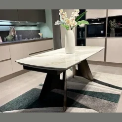 Tavolo Allungabile da 180 a 260 cm con Piano in Gres Sintered Stone - Eclisso