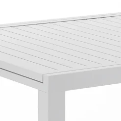 Tavolo Allungabile da Giardino con Piano e Base in Alluminio Bianco - Parler