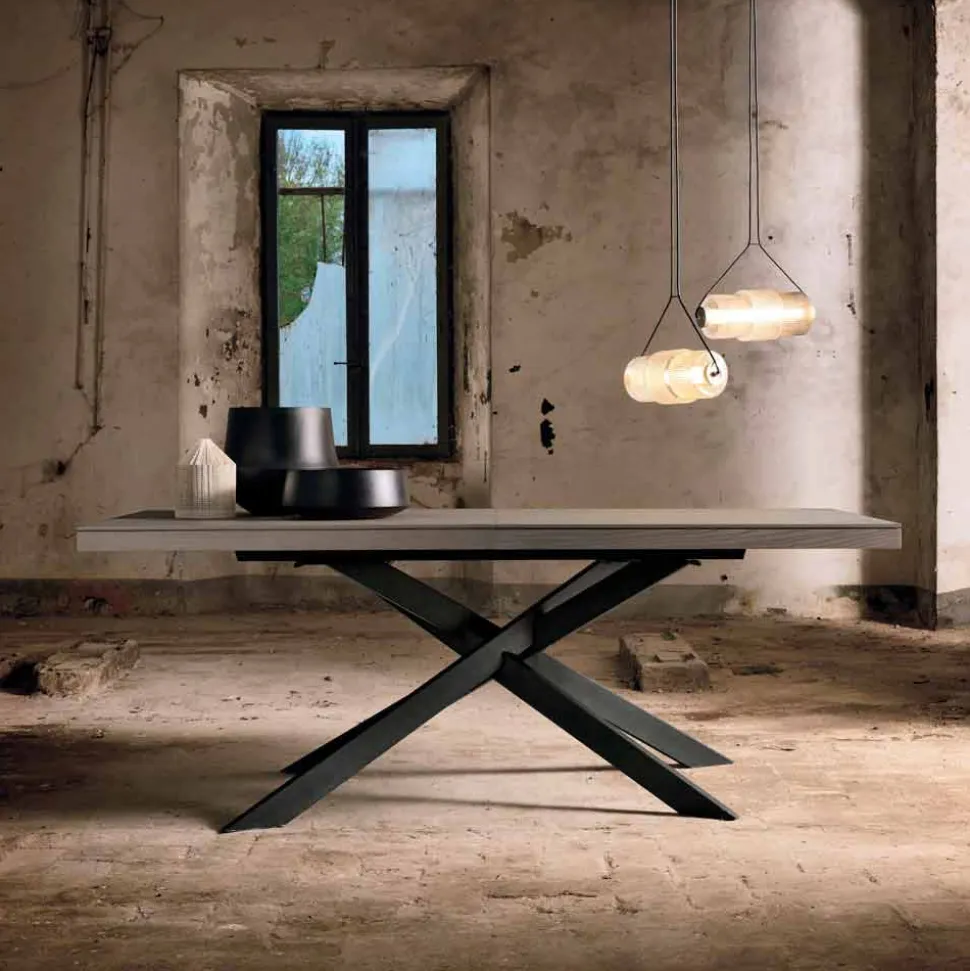 Tavolo Allungabile di Design in Legno Rovere 14 Posti - Oncino
