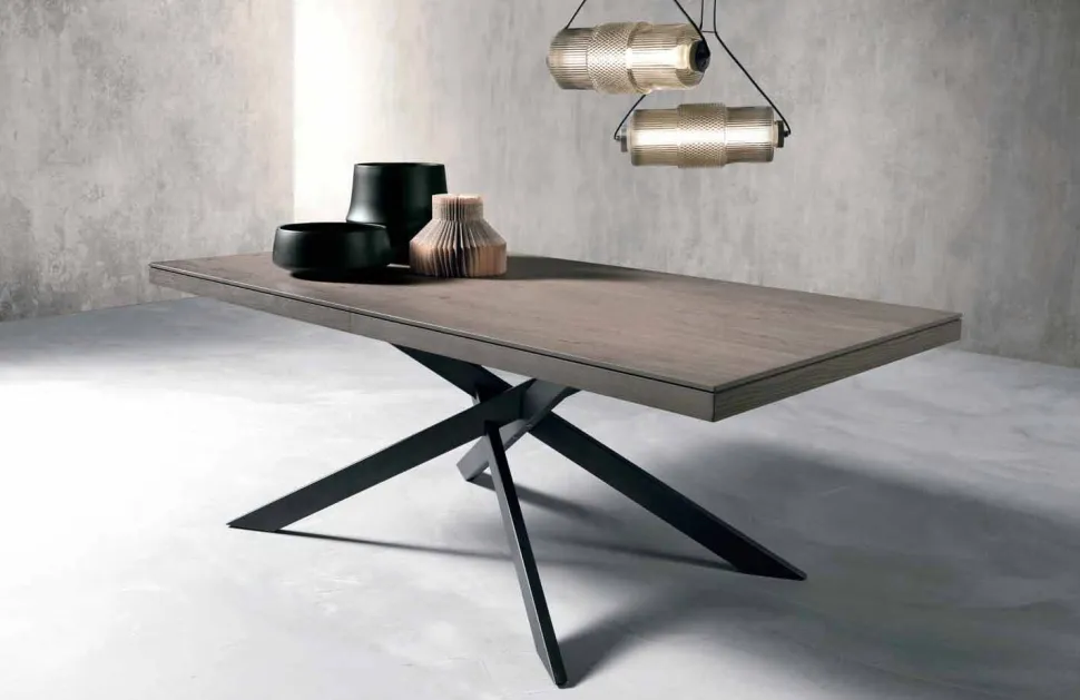 Tavolo Allungabile di Design in Legno Rovere 14 Posti - Oncino