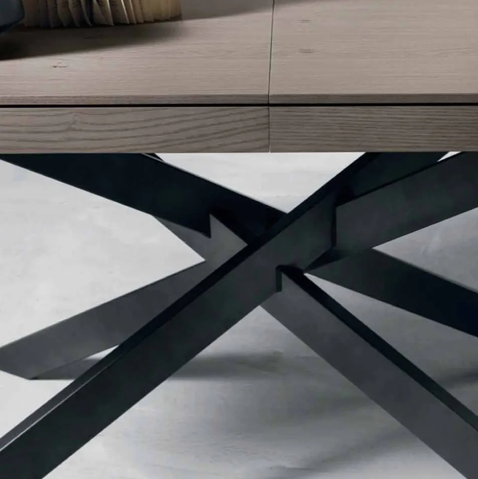 Tavolo Allungabile di Design in Legno Rovere 14 Posti - Oncino