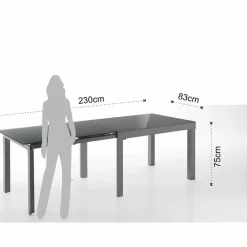 Tavolo Allungabile di Design in Vetro e Metallo - Guerriero