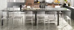 Tavolo Allungabile di Design in Vetro e Metallo - Guerriero