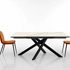 Tavolo allungabile di design in vetroceramica fatto in Italia, Dionigi