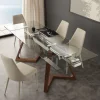Tavolo allungabile di design con piano in vetro temperato Iside