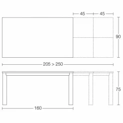 Tavolo Allungabile Fino a 250 cm con Piano in Vetro Made in Italy - Pitagora