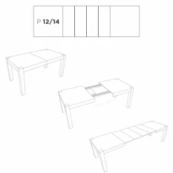 Tavolo allungabile fino a 300 cm design moderno in melaminico Oky