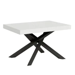 Tavolo Allungabile Fino a 440 cm in Ferro Antracite e Legno Made in Italy - Graffo