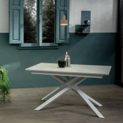 Tavolo Allungabile fino a 190 cm in Metallo e Piano in Melaminico - Lavanda