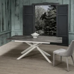 Tavolo Allungabile fino a 190 cm in Metallo e Piano in Melaminico - Lavanda