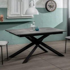 Tavolo Allungabile fino a 190 cm in Metallo e Piano in Melaminico - Lavanda