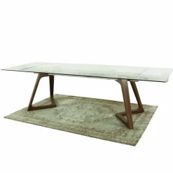 Tavolo Allungabile Fino a 280 cm in Vetro e Legno Impiallacciato – Eugrafo