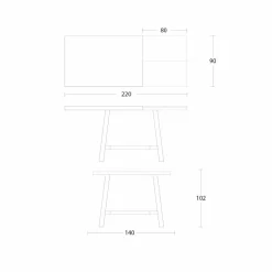 Tavolo Allungabile fino a 280 cm in Legno e Metallo Made in Italy - Gallotto