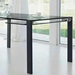 Tavolo Allungabile Fino a 280 cm in Vetro Trasparente Made in Italy – Sopot
