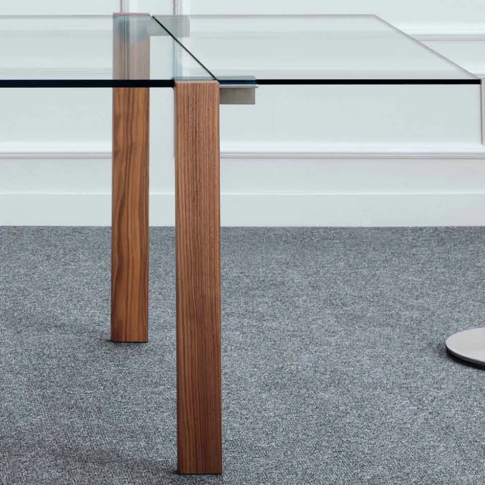 Tavolo Allungabile Fino a 280 cm in Vetro Trasparente Made in Italy – Sopot
