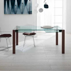Tavolo Allungabile Fino a 280 cm in Vetro Trasparente Made in Italy – Sopot