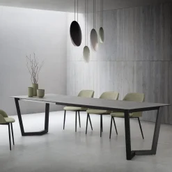Tavolo Allungabile Fino 300 cm Base in Metallo Made in Italy - Bastiano