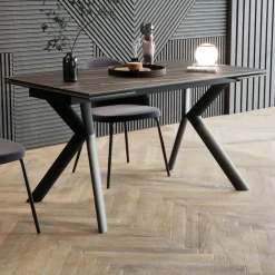 Tavolo Allungabile Fino 200 cm Base in Metallo e Piano in Gres - Norris