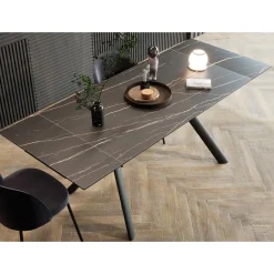 Tavolo Allungabile Fino 200 cm Base in Metallo e Piano in Gres - Norris