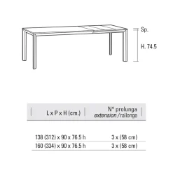 Tavolo Allungabile Fino 334 cm in Alluminio e Hpl Made in Italy - Filiberto
