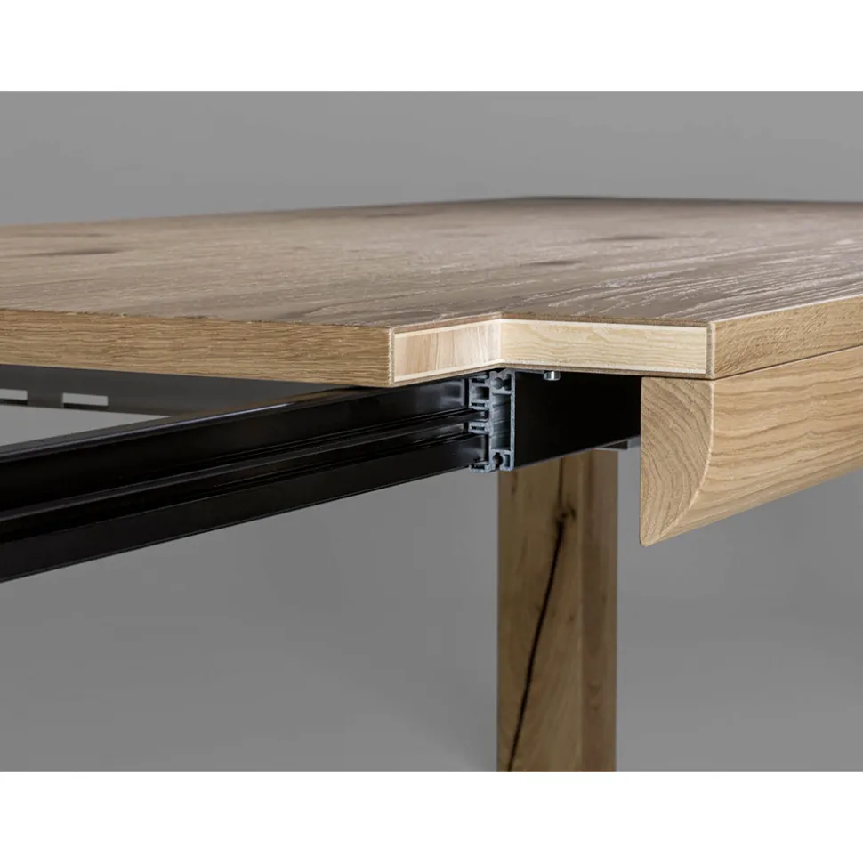 Tavolo Allungabile in Listellare e Gambe Quadrotto Made in Italy - Rillian