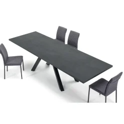 Tavolo Allungabile Moderno con Piano in Legno Laminato Made in Italy – Settimmio