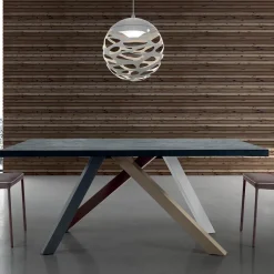Tavolo Allungabile Moderno con Piano in Legno Laminato Made in Italy – Settimmio