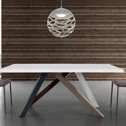 Tavolo Allungabile Moderno con Piano in Legno Laminato Made in Italy – Settimmio