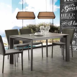 Tavolo allungabile moderno con piano in vetro ceramica Filadelfia