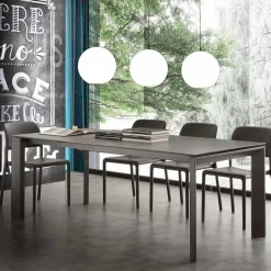 Tavolo allungabile moderno con piano in vetro ceramica Filadelfia