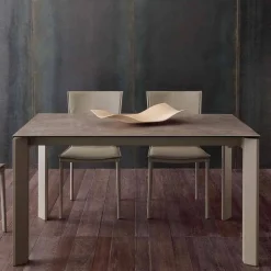 Tavolo allungabile moderno con piano in vetro ceramica Filadelfia