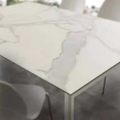 Tavolo allungabile moderno con piano in vetro ceramica Filadelfia