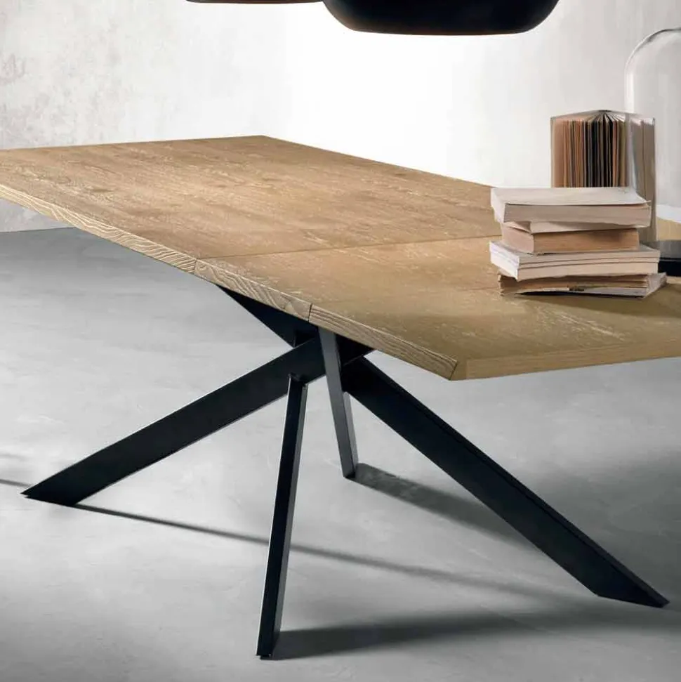 Tavolo Allungabile Moderno in Legno Rovere Made in Italy - Oncino