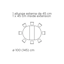 Tavolo Allungabile Rotondo da Soggiorno in Laminato Made in Italy - Dollars