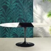 Tavolo Allungabile Tulip Saarinen H 74 cm in Ceramica Florim Calacatta Gold Lucido - Scarlet