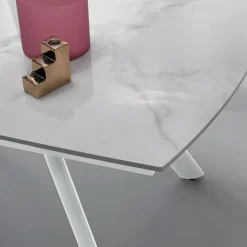 Tavolo Allungabile 140/210x90 cm in Pietra Sinterizzata Effetto Marmo - Atrio