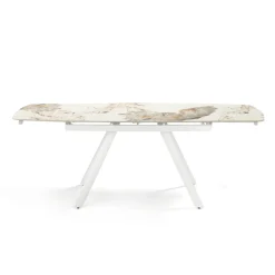 Tavolo Allungabile 140/210x90 cm in Pietra Sinterizzata Effetto Marmo - Atrio