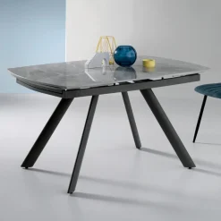 Tavolo Allungabile 140/210x90 cm in Pietra Sinterizzata Effetto Marmo - Atrio