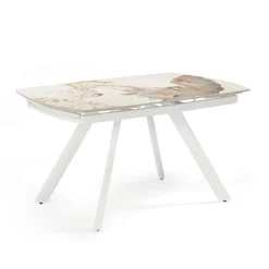 Tavolo Allungabile 140/210x90 cm in Pietra Sinterizzata Effetto Marmo - Atrio