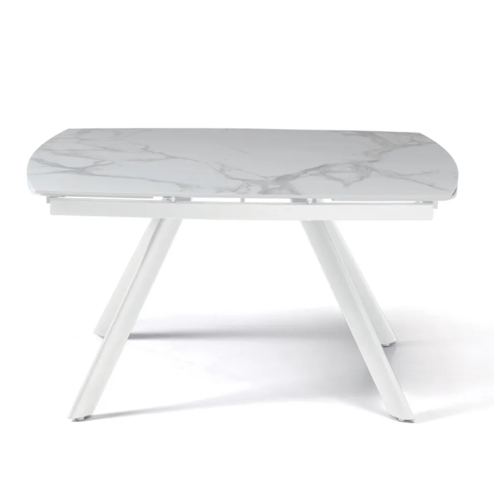 Tavolo Allungabile 140/210x90 cm in Pietra Sinterizzata Effetto Marmo - Atrio