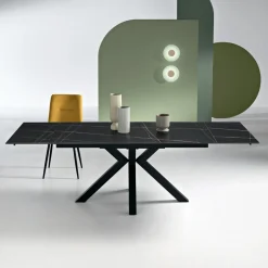 Tavolo Allungabile 160/240x91 cm in Pietra Sinterizzata Effetto Marmo - Palazzo