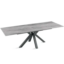 Tavolo Allungabile 160/240x91 cm in Pietra Sinterizzata Effetto Marmo - Palazzo