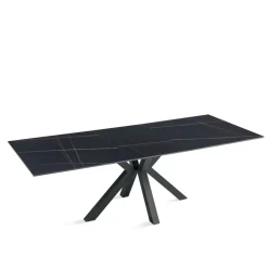 Tavolo Allungabile 180/240x100 cm in Pietra Sinterizzata Effetto Marmo - Loggia